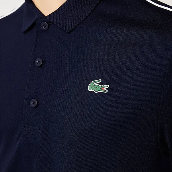 Áo Polo Nam Lacoste Sport Contrast Piping Breathable Piqué Polo Shirt DH2094 525 Màu Xanh Đen Size 2
