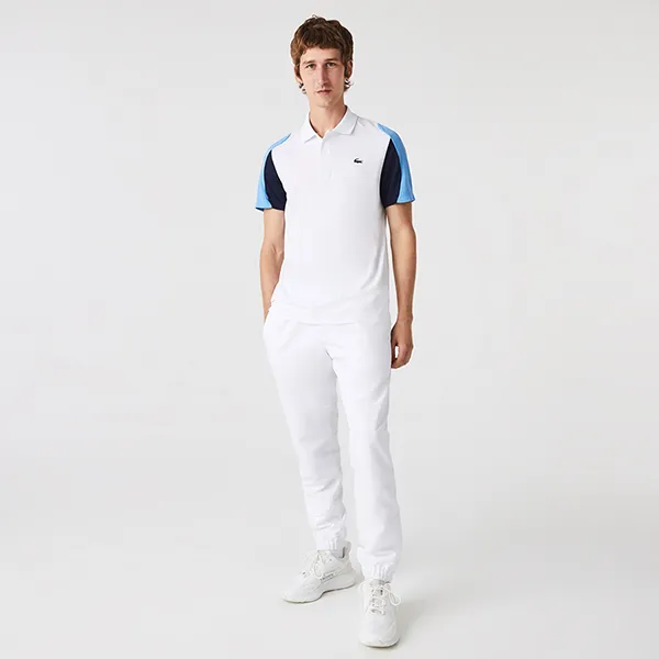 Áo Polo Nam Lacoste Men's Sport Regular Fit Piqué Tennis DH9249 5YP Màu Trắng/Xanh
