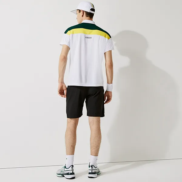 Áo Polo Nam Lacoste Men’s Sport Thermo-Regulating Piqué Regular Fit DH6948-51 Màu Trắng Phối Màu Size 2