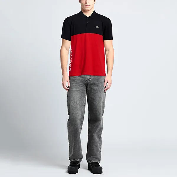 Áo Polo Nam Lacoste Regular Fit Stretch Cotton Colourblock Shirt PH8365 FZJ Màu Đỏ/Navy Size 3