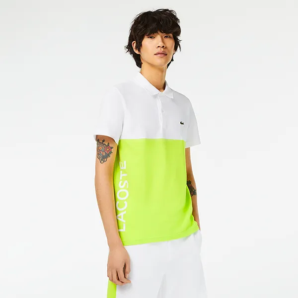 Áo Polo Nam Lacoste Regular Fit Stretch Cotton Colourblock Shirt PH8365 UG5 Màu Trắng/Xanh Size 3 - Thời trang - Vua Hàng Hiệu