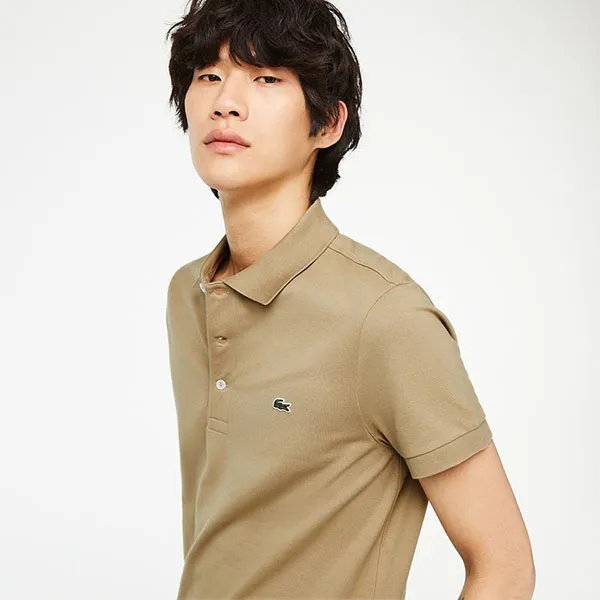 Áo Polo Nam Lacoste Slim Fit Stretch Cotton Piqué PH7937 CB8 Màu Be Size 3