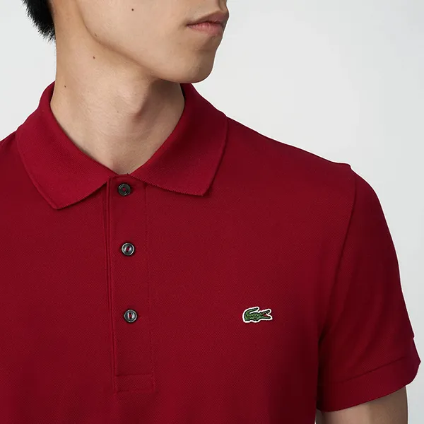 Áo Polo Nam Lacoste Slim Fit Stretch Cotton Piqué Shirt PH7937 10 476 Màu Đỏ Thẫm Size 5