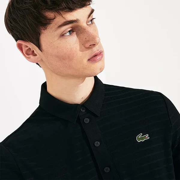 Áo Polo Nam Lacoste Sport Textured Breathable Golf DH6844 031 Màu Đen Size 2 - Thời trang - Vua Hàng Hiệu