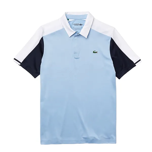 Áo Polo Nam Lacoste Ultra Dry Color Block Golf Shirt DH6943L 1WD Màu Xanh Blue Size 2