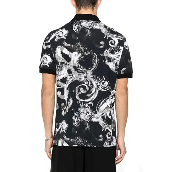 Áo Polo Nam Versace Jeans Couture Barocco Polo Shirt 76GAG6S0 Màu Đen Họa Tiết Size S