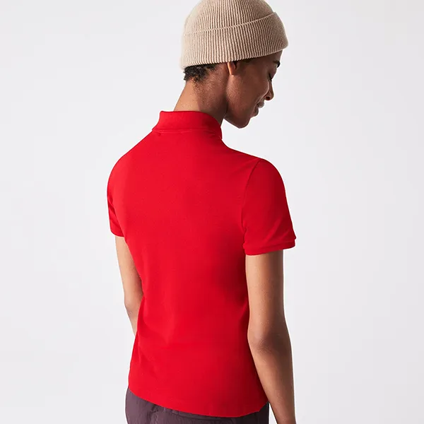 Áo Polo Nữ Lacoste Women's Slim Fit Stretch Cotton Piqué PF5462 240 Màu Đỏ Size 32