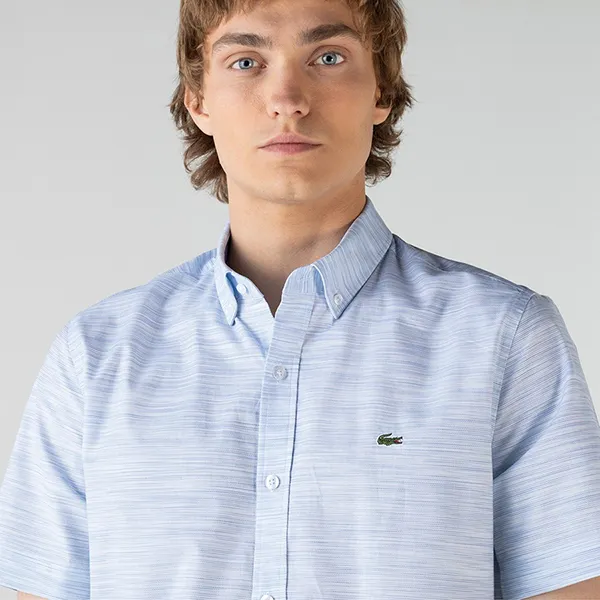 Áo Sơ Mi Cộc Tay Nam Lacoste Slim Fit Men's Shirt Short Sleeve CH0132K Màu Xanh Nhạt Size 39 - Thời trang - Vua Hàng Hiệu