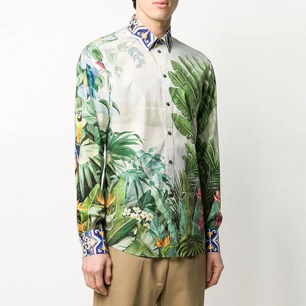 Áo Sơ Mi Nam Dolce & Gabbana D&G Jungle Shirt G5EJ0T Phối Màu Size 38