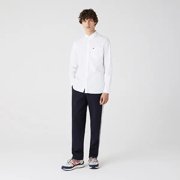 Áo Sơ Mi Nam Lacoste Men’s Regular Fit Cotton Oxford Shirt CH4976-51 Màu Trắng Size 39 - 1