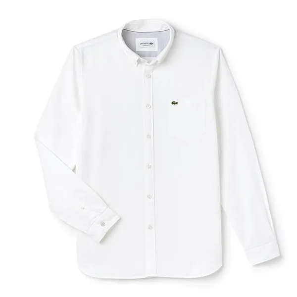 Áo Sơ Mi Dài Tay Nam Lacoste Men's Regular Fit Oxford Cotton Shirt CH9598 800 Màu Trắng Size 40