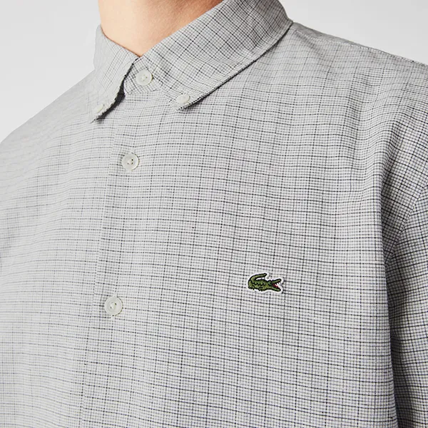 Áo Sơ Mi Nam Lacoste Men's Slim Fit Checkered Cotton And Linen CH7643-51 GA3 Màu Xám Trắng Size 41 - Thời trang - Vua Hàng Hiệu