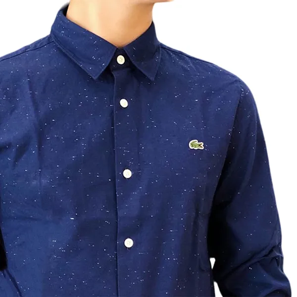 Áo Sơ Mi Nam Lacoste Men's Slim Fit Màu Xanh Dương Size 40