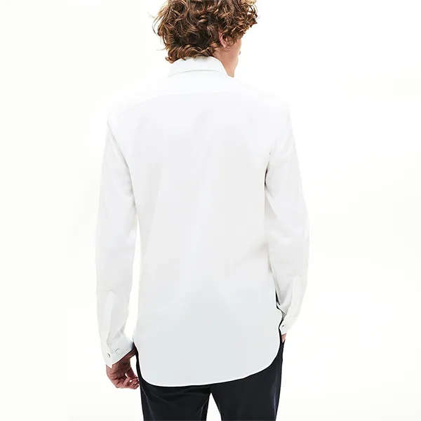 Áo Sơ Mi Nam Lacoste Slim Fit Stretch Cotton Shirt CH0064 001 Màu Trắng Size 40 - 3