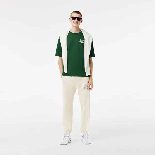 Áo Thun Nam Lacoste Sport Roland Garros Edition Chunky Jersey TShirt TH6230 51 132 Màu Xanh Lá Size 3