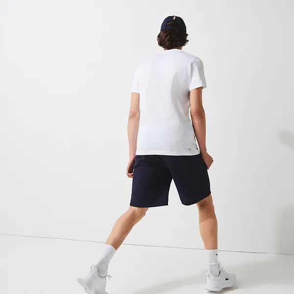 Áo Thun Nam Lacoste Sport Roland Garros Erkek Bisiklet Yaka TShirt TH9228 00 522 Màu Trắng Size 2