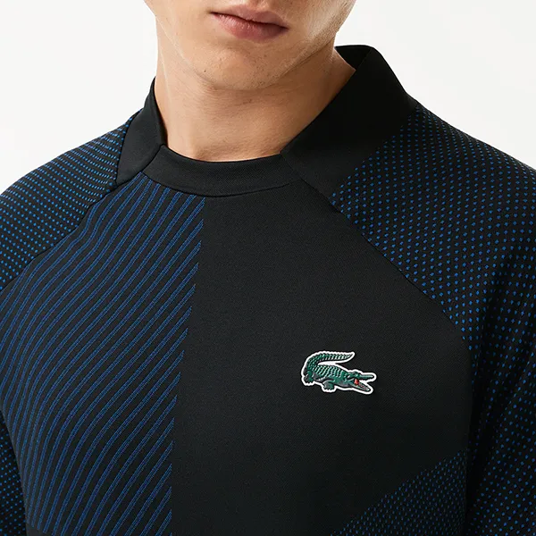 Áo Phông Nam Lacoste Sport Slim Fit Seamless Tennis DH9255 985 Tshirt Màu Xanh Đen Size XS