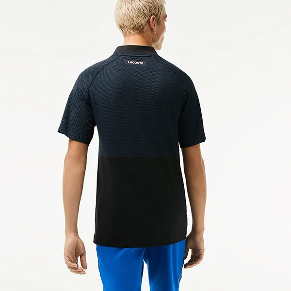 Áo Phông Nam Lacoste Sport Slim Fit Seamless Tennis DH9255 985 Tshirt Màu Xanh Đen Size XS