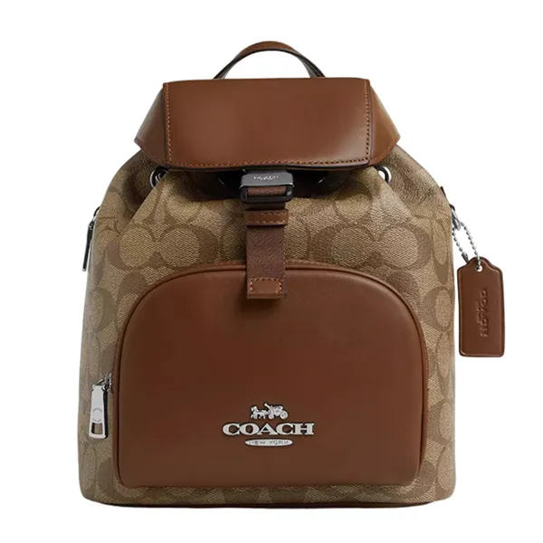 Balo Nữ Coach Pace Backpack In Signature Canvas CR130 Màu Nâu