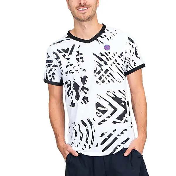 Bộ Quần Áo Cộc Tay Nam Bidi Badu Melbourne V-Neck Tennis M1620002-WHBK/BIJ42E01F-Q11 Màu Trắng Đen Size XS - Thời trang - Vua Hàng Hiệu