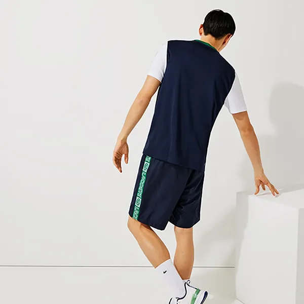 Bộ Quần Áo Cộc Tay Nam Lacoste Men's Sport Branded Bands TH0855 / GH0875 Màu Trắng/Navy Size 3