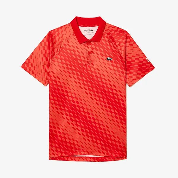 Bộ Quần Áo Cộc Tay Nam Lacoste Men's Tennis GH5201 / DH5174 Màu Xanh Đỏ Size 3