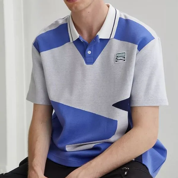 Bộ Quần Áo Cộc Tay Nam Puma Butter Goods Two Button Màu Xanh Xám Size XS