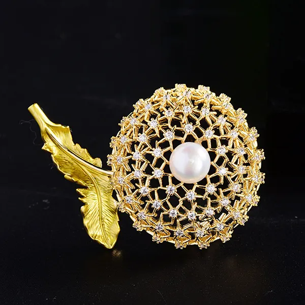 Cài Áo Nữ Meri Bồ Công Anh BR673 Màu Vàng Gold