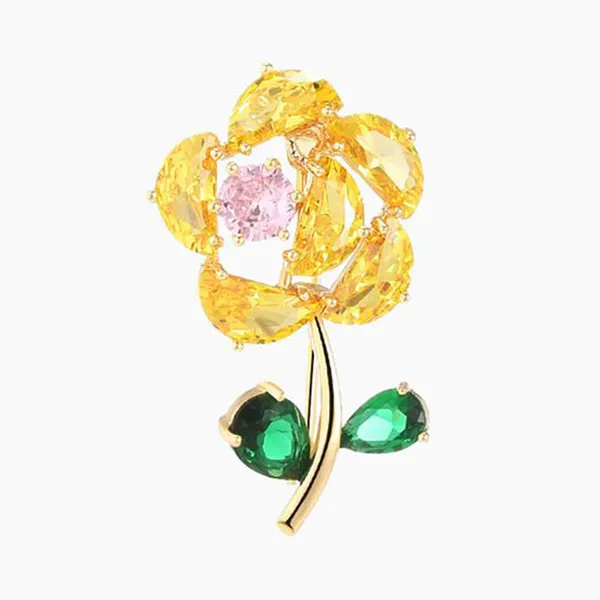 Cài Áo Nữ Meri Hoa Vàng Lấp Lánh Màu Vàng