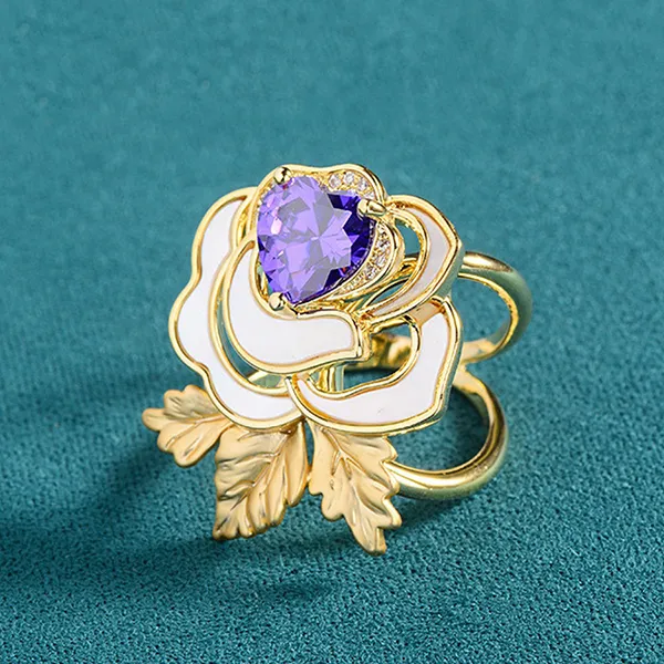 Cài Khăn Nữ Meri Hoa Hồng BR695 Màu Vàng Gold