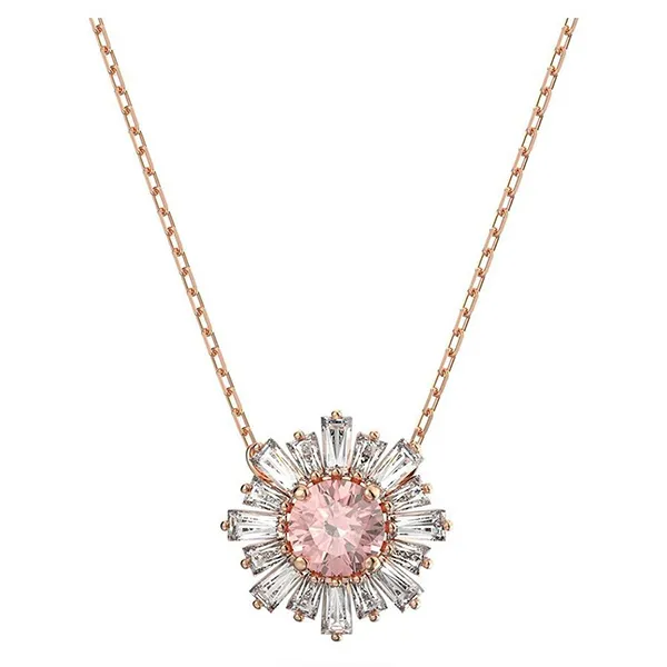 Combo Dây Chuyền + Khuyên Tai Nữ Swarovski Sunshine Rose Gold-Tone Plated 5642965/5642961 Màu Vàng Hồng