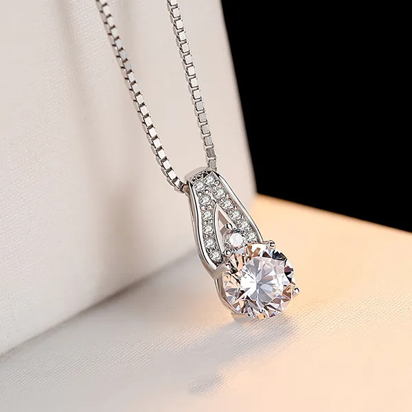 Dây Chuyền Nữ Kya Jewel Bạc Ý Đá Trắng Sang Trọng SN117 Màu Bạc