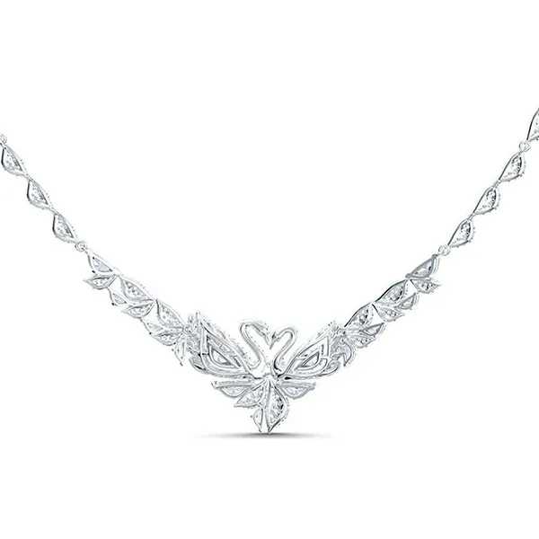 Dây Chuyền Nữ Swarovski Dancing Swan Necklace White, Rhodium Plated 5536766 Màu Bạc