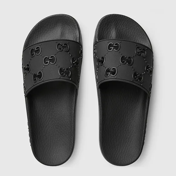 Dép Gucci Wmns Rubber GG Slide Sandal 573922-JDR00-1000 Màu Đen Size 40 - 4