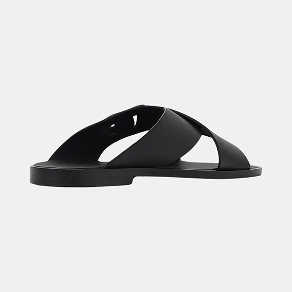 Dép Nam Dolce & Gabbana D&G Calfskin Sandals A80440AO60280999 Màu Đen Size 6