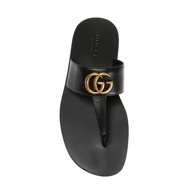 Dép Nam Gucci GG Black Metal Logo Flip-Flops 498698 A4HD0-1000 Màu Đen Size 40