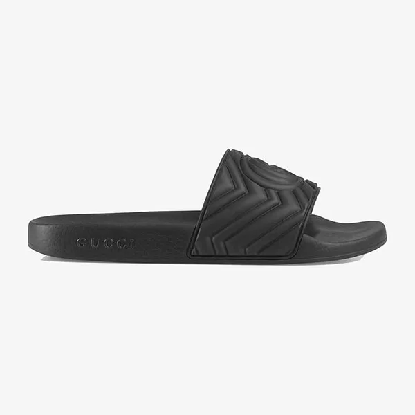 Dép Nam Gucci Men's Pursuit Matelasse Slide Sandals Màu Đen Size 40 - 1