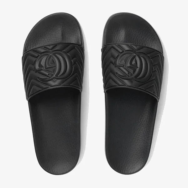 Dép Nam Gucci Men's Pursuit Matelasse Slide Sandals Màu Đen Size 40 - 3