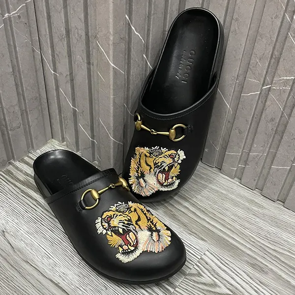 Dép Sục Gucci Horsebit Tiger Slipper Màu Đen Size 39 - 1