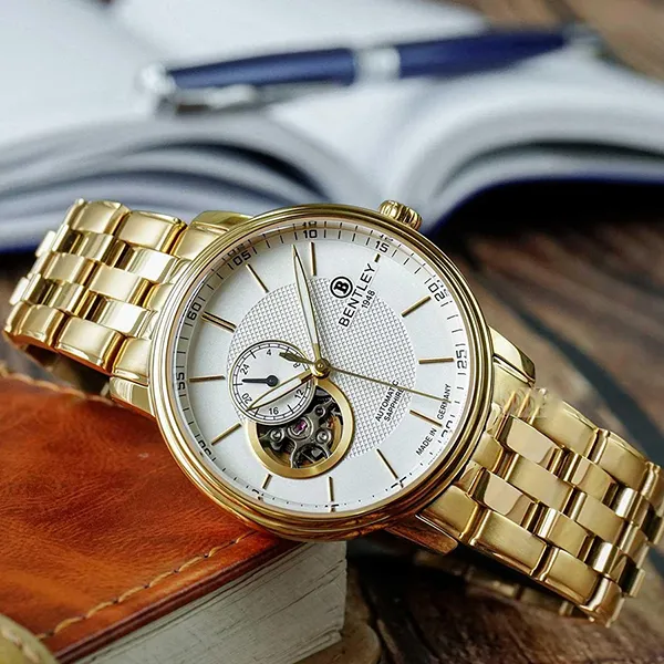 Đồng Hồ Nam Bentley Open Heart BL1832-25MKWI-AMK-T Màu Vàng Trắng