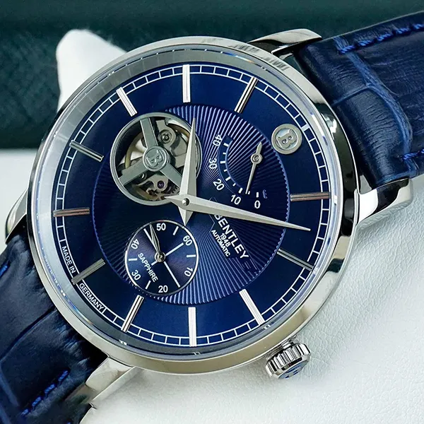 Đồng Hồ Nam Bentley Open Heart BL1862-15MWNN-AMS-GL-X Màu Xanh Bạc