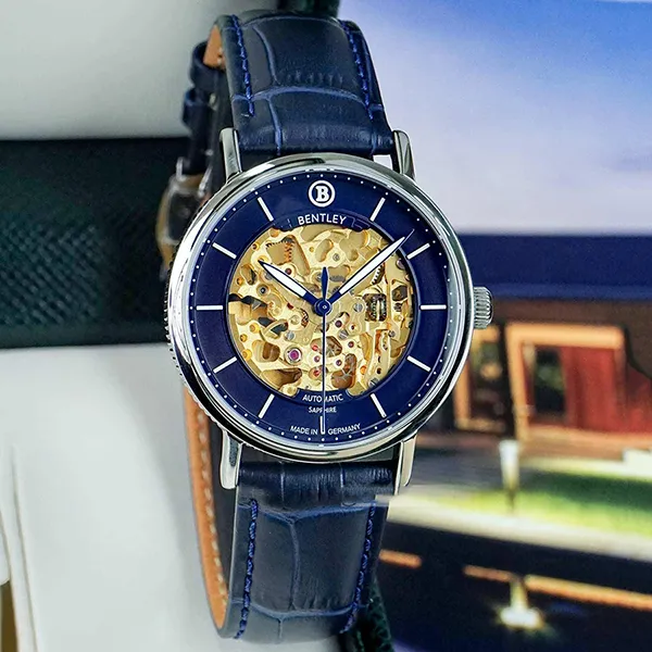 Đồng Hồ Nam Bentley Skeleton BL1833-15MWBB-AMS-GL-X Màu Xanh Vàng