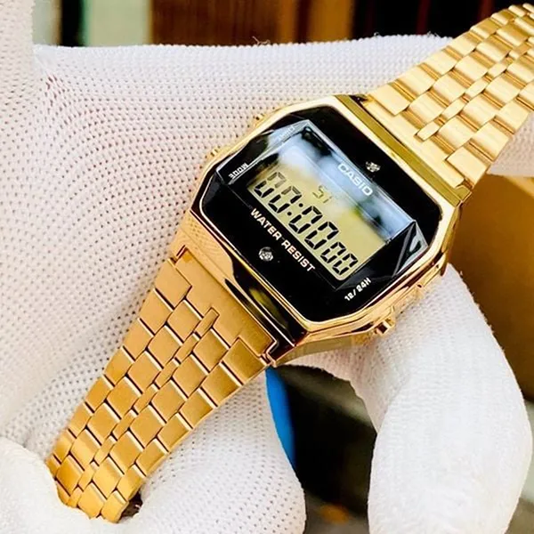 Đồng Hồ Nam Casio A159WGED-1DF Màu Vàng Đen