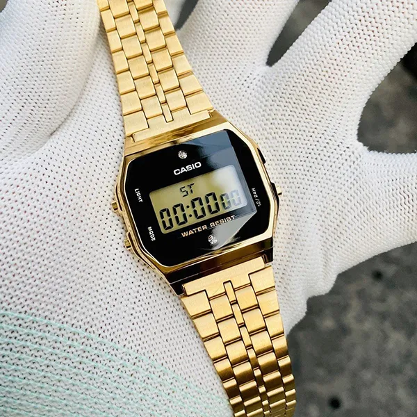 Đồng Hồ Nam Casio A159WGED-1DF Màu Vàng Đen