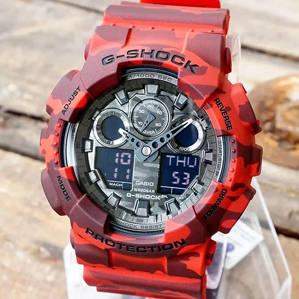 Đồng Hồ Nam Casio G-SHOCK GA-100CM-4ADR Màu Đỏ Đen - Đồng hồ - Vua Hàng Hiệu