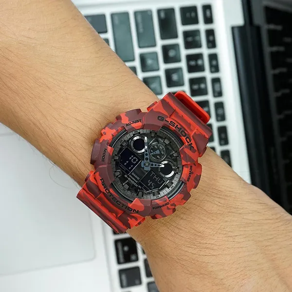 Đồng Hồ Nam Casio G-SHOCK GA-100CM-4ADR Màu Đỏ Đen - Đồng hồ - Vua Hàng Hiệu