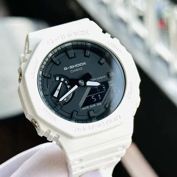 Đồng Hồ Nam Casio G-Shock GA-2100-7A Màu Trắng Đen