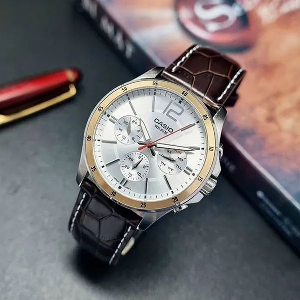 Đồng Hồ Nam Casio MTP-1374L-7AVDF Màu Nâu Trắng