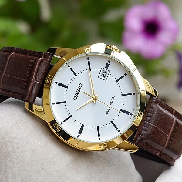 Đồng Hồ Nam Casio MTP-V004GL-7AUDF Màu Trắng Nâu - Đồng hồ - Vua Hàng Hiệu