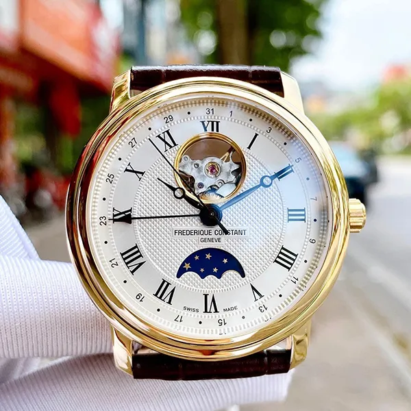 Đồng Hồ Nam Frederique Constant Moonphase FC-335MC4P5 Màu Nâu Trắng - 3